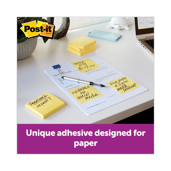 Original Canary Yellow Pop-up Refill, 3" x 3", Canary Yellow, 100 Sheets/Pad, 12 Pads/Pack