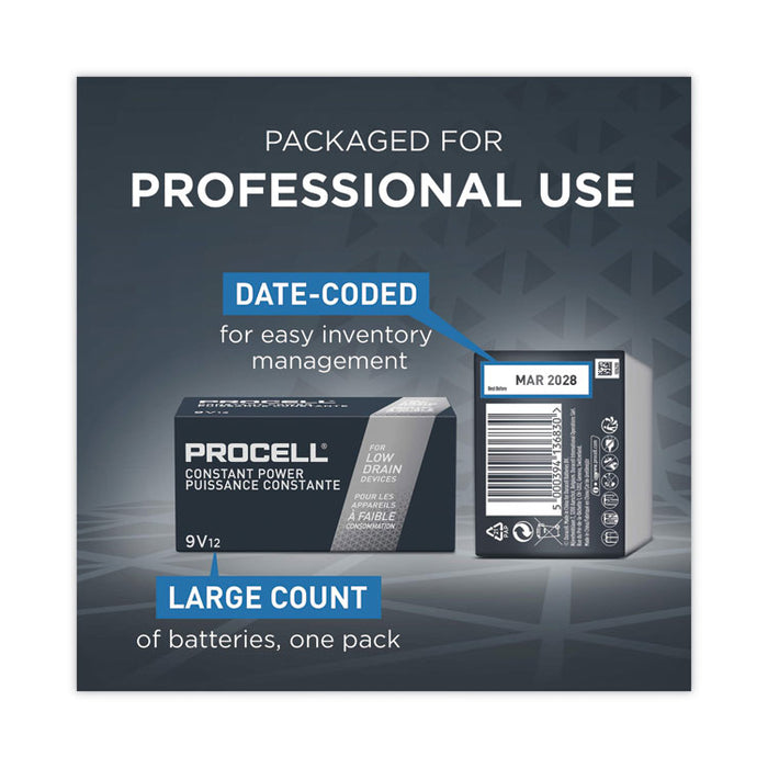 Professional Alkaline 9V Batteries, 12/Box
