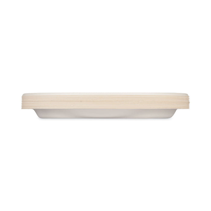 ECOSAVE Tableware, Plate, Sugarcane, 10.13" dia, White, 16/Pack