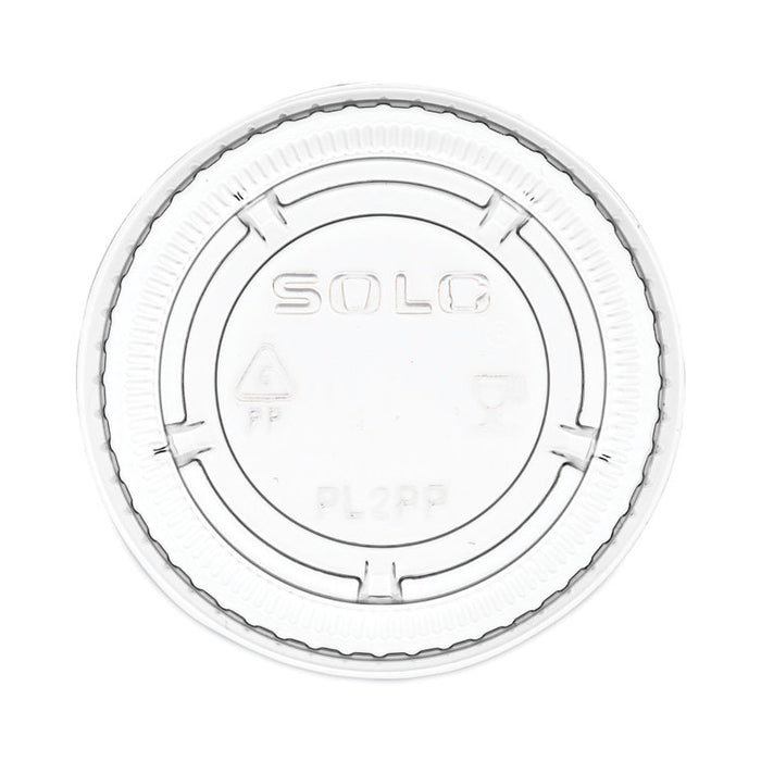 Portion/Souffle Cup Lids, Fits 1.5 oz to 2.5 oz Portion Containers, Plastic, Clear, 125/Sleeve, 20 Sleeves/Carton