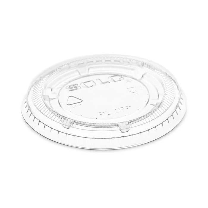 Portion/Souffle Cup Lids, Fits 1.5 oz to 2.5 oz Portion Containers, Plastic, Clear, 125/Sleeve, 20 Sleeves/Carton