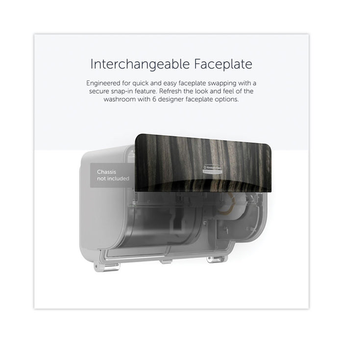 ICON Faceplate for Coreless Standard Roll Toilet Paper Dispenser, 3.56 x 12 x 1.5, Ebony Woodgrain