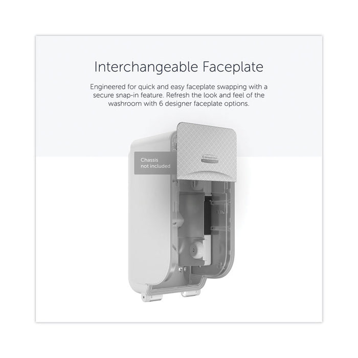 ICON Faceplate for Coreless Standard Roll Toilet Paper Dispenser, 4.25 x 6 x 1.5, Silver Mosaic