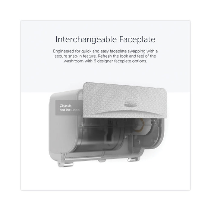 ICON Faceplate for Coreless Standard Roll Toilet Paper Dispenser, 3.56 x 12 x 1.5, Silver Mosaic