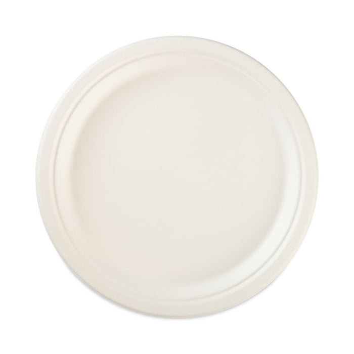ECOSAVE Tableware, Plate, Sugarcane, 6.75" dia, White, 30/Pack, 12 Packs/Carton
