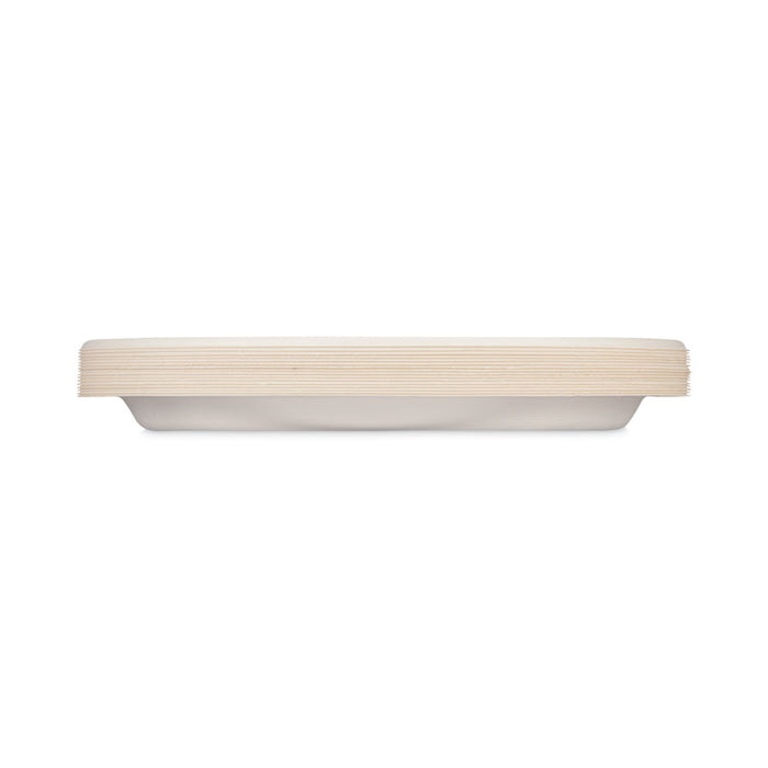 ECOSAVE Tableware, Plate, Sugarcane, 6.75" dia, White, 30/Pack, 12 Packs/Carton