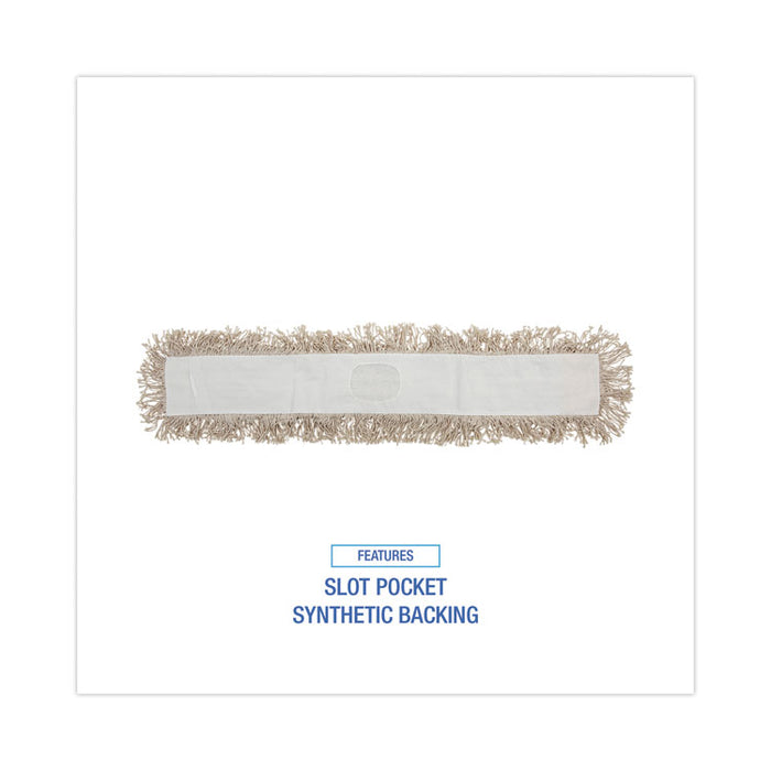 Industrial Dust Mop Head, Cotton, 36 x 3, White