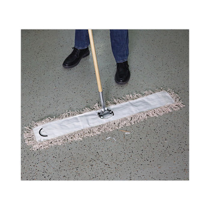 Industrial Dust Mop Head, Cotton, 36 x 3, White