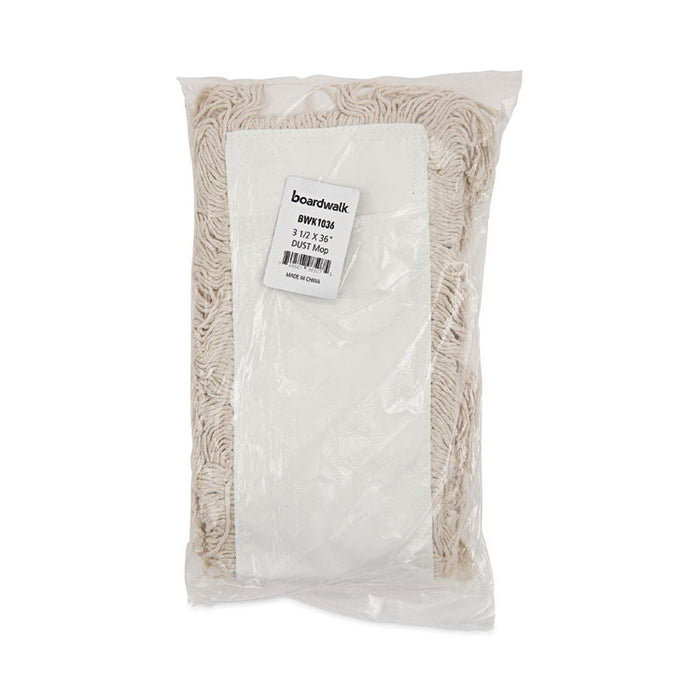 Industrial Dust Mop Head, Cotton, 36 x 3, White