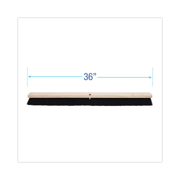 Floor Brush Head, 2.5" Black Tampico Fiber Bristles, 36" Brush