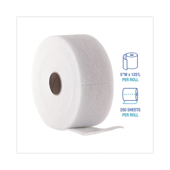 TrapEze Disposable Dusting Sheets, 5" x 125 ft, White, 250 Sheets/Roll, 2 Rolls/Carton
