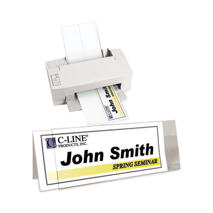 Tent Card Holders, 4.25 x 11.7, Rigid Heavyweight Clear Plastic, 25/Box
