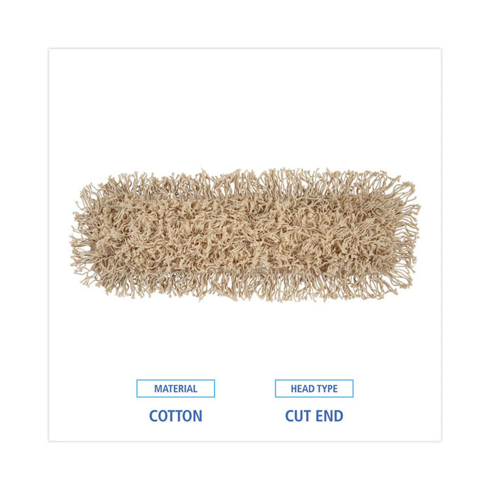 Industrial Dust Mop Head, Hygrade Cotton, 24 x 5, White