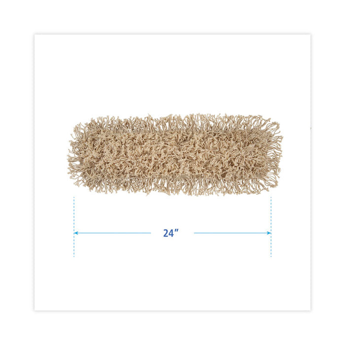 Industrial Dust Mop Head, Hygrade Cotton, 24 x 5, White