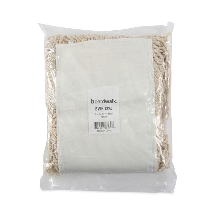 Industrial Dust Mop Head, Hygrade Cotton, 24 x 5, White