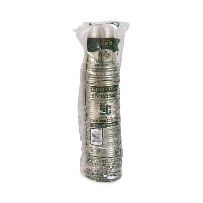 Bare Eco-Forward RPET Cold Cups, 16 oz to 18 oz, Plastic, Leaf Design, 50/Pack