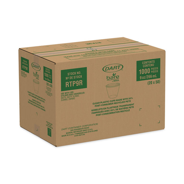 Bare Eco-Forward RPET Cold Cups, ProPlanet Seal, 9 oz, Plastic, Leaf Design, 1,000/Carton