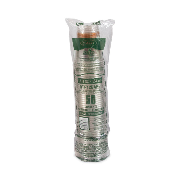 Bare Eco-Forward RPET Cold Cups, Squat, ProPlanet Seal, 12 oz to 14 oz, Plastic, Leaf Design, 50/Pack, 20 Packs/Carton