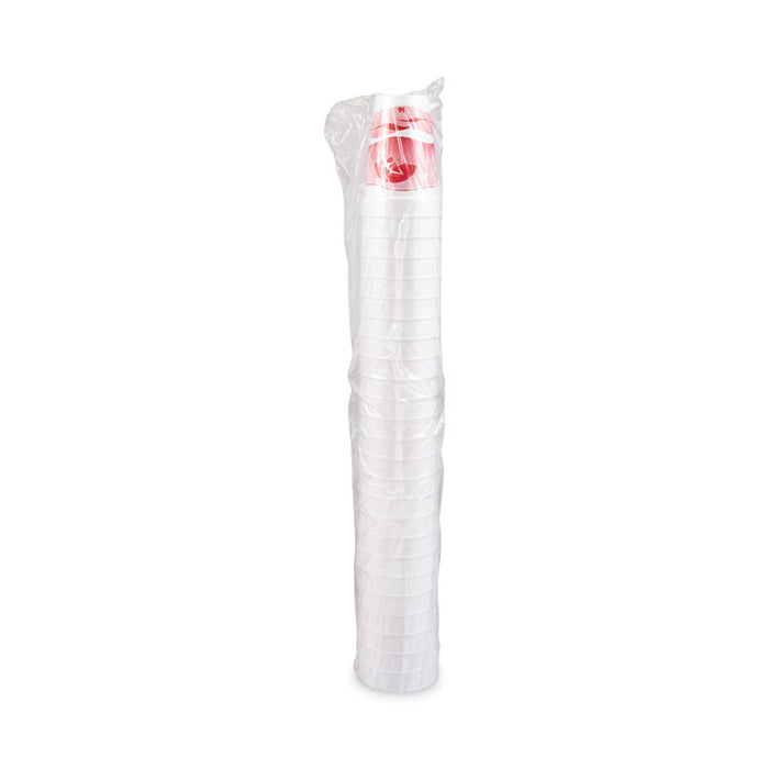 Horizon Hot/Cold Foam Drinking Cups, 16 oz, White/Cranberry, 25/Bag, 40 Bags/Carton