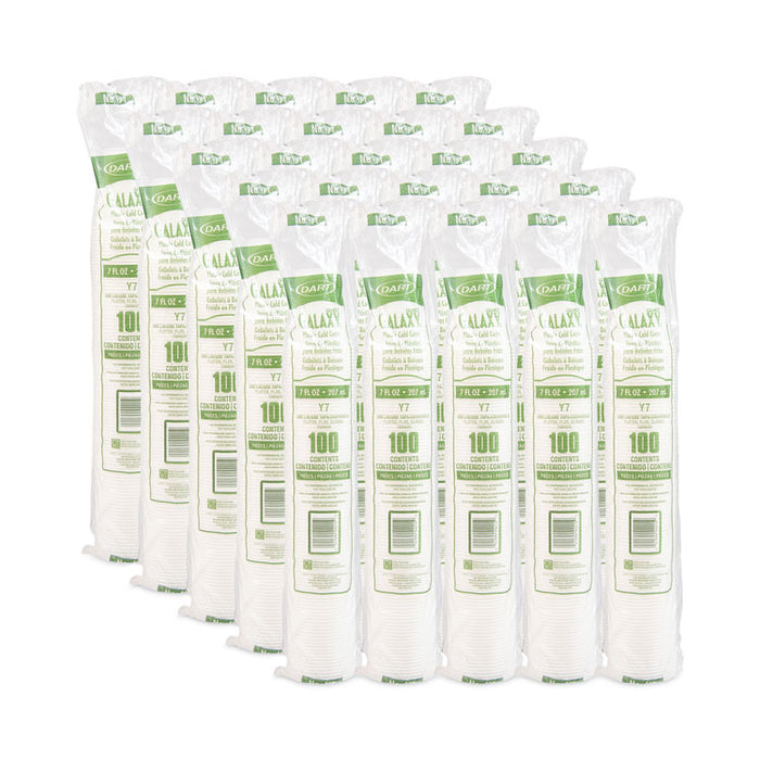 High-Impact Polystyrene Cold Cups, 7 oz, Plastic, Translucent, 100/Sleeve, 25 Sleeves/Carton