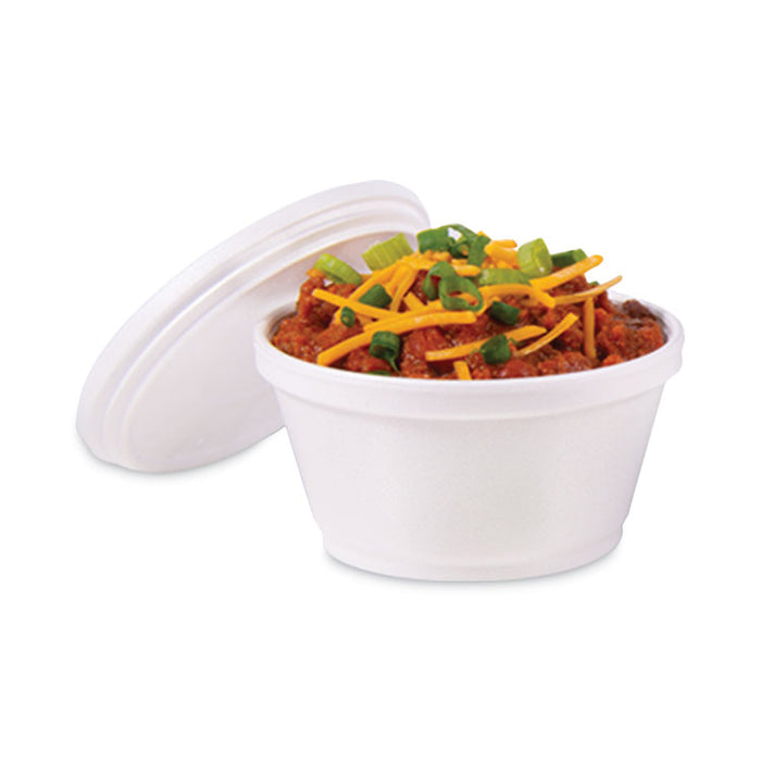 Foam Container, Extra Squat, 8 oz, White, 1,000/Carton