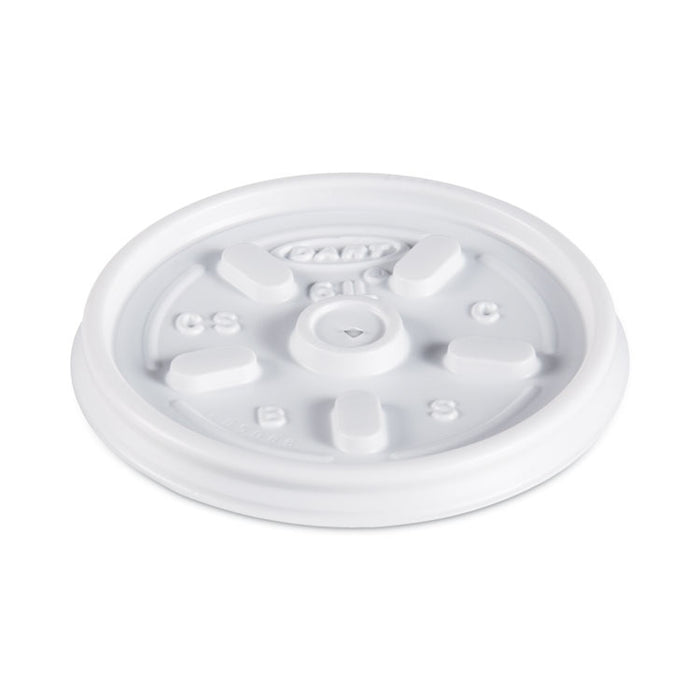 Plastic Lids for Foam Containers, Vented, Fits 3.5 oz to 6 oz, White, 100/Pack, 10 Packs/Carton