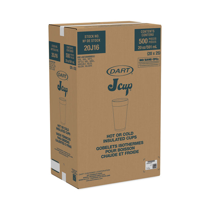Horizon Hot/Cold Foam Drinking Cups, 20 oz, White/Blueberry, 25/Bag, 20 Bags/Carton