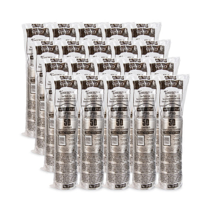 Ultra Clear PET Cups, Squat, 16 oz, Plastic, 50/Pack