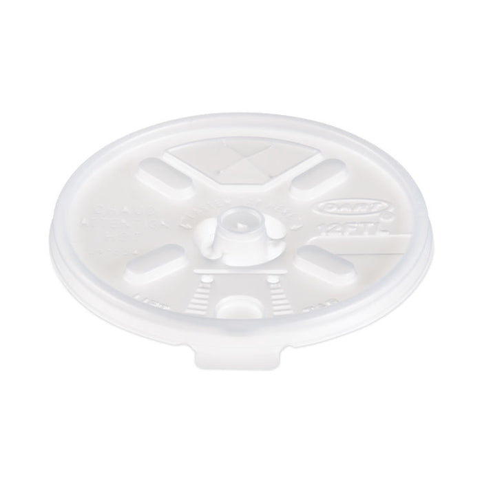 Lift n' Lock Plastic Hot Cup Lids, With Straw Slot, Fits 10 oz to 14 oz Hot Cups, Translucent, 100/Sleeve, 10 Sleeves/Carton