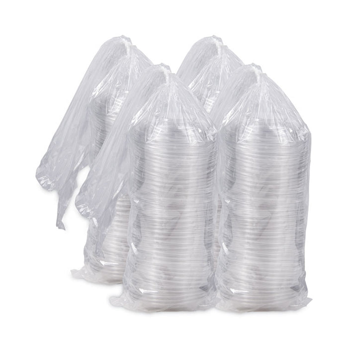 PresentaBowls Clear Dome Lids, 7.3" Diameter x 1.1" h, Clear, Plastic, 63 Lids/Bag, 4 Bags/Carton