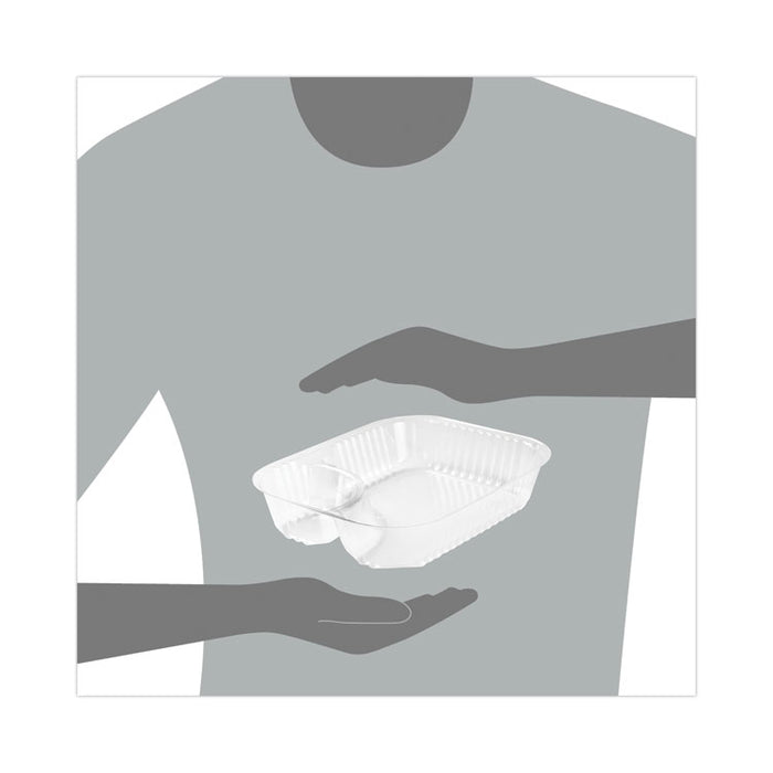 ClearPac Large Nacho Tray, 2 Compartments, 3.3 oz, 6.2 x 6.2 x 1.6, Clear, Plastic, 500/Carton
