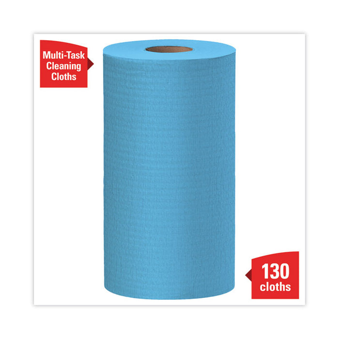 General Clean X60 Cloths, Small Roll, 13.5 x 19.6, Blue, 130/Roll, 6 Rolls/Carton