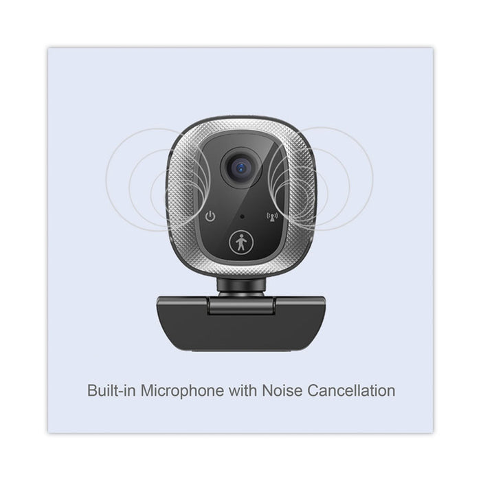 CyberTrack M1 HD Fixed Focus USB Webcam with AI Motion/Facial Tracking, 1920 pixels x 1080 pixels, 2.1 Mpixels, Black/Silver