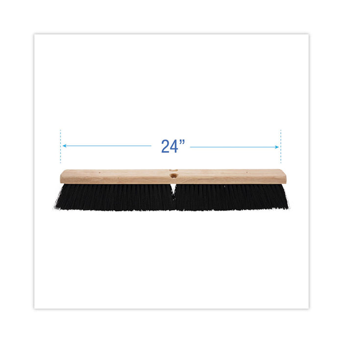 Floor Brush Head, 3" Black Polypropylene Bristles, 24" Brush