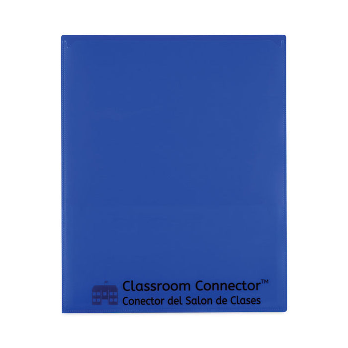 Classroom Connector Folders, Accommodates 11 x 8.5 Sheets, Blue, 25/Box