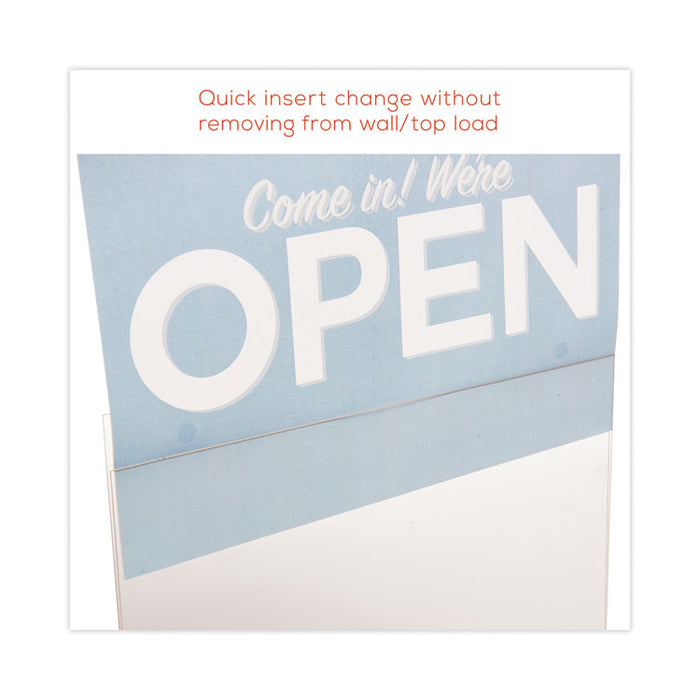 Classic Image Wall-Mount Sign Holder, Landscape, 11 x 8.5, Clear