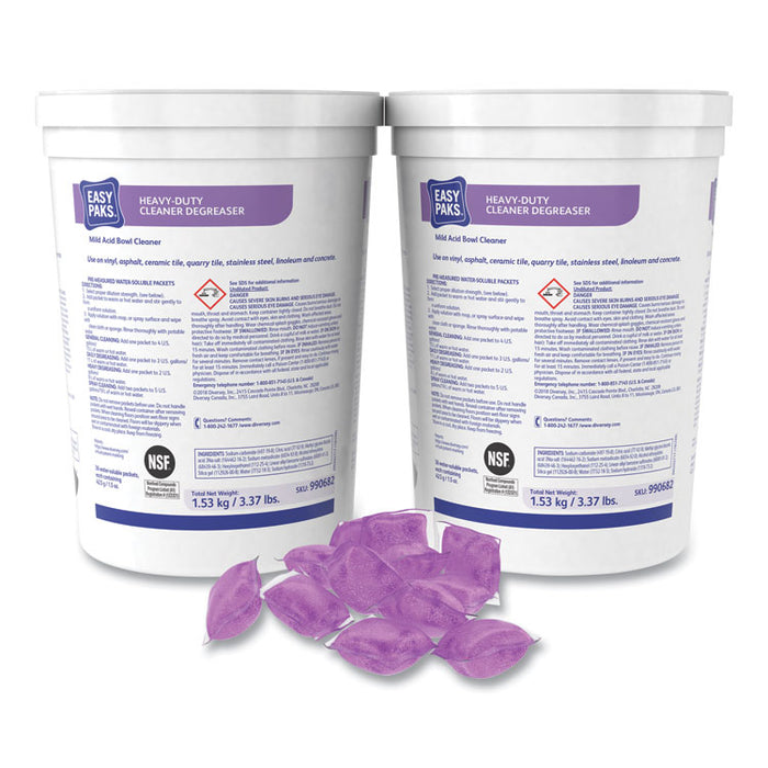 Heavy-Duty Cleaner/Degreaser, 1.5 oz Packet, 36/Tub, 2 Tubs/Carton