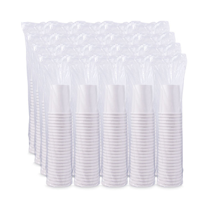 Flexstyle Double Poly Paper Containers, 32 oz, White, Paper, 25/Pack, 20 Packs/Carton