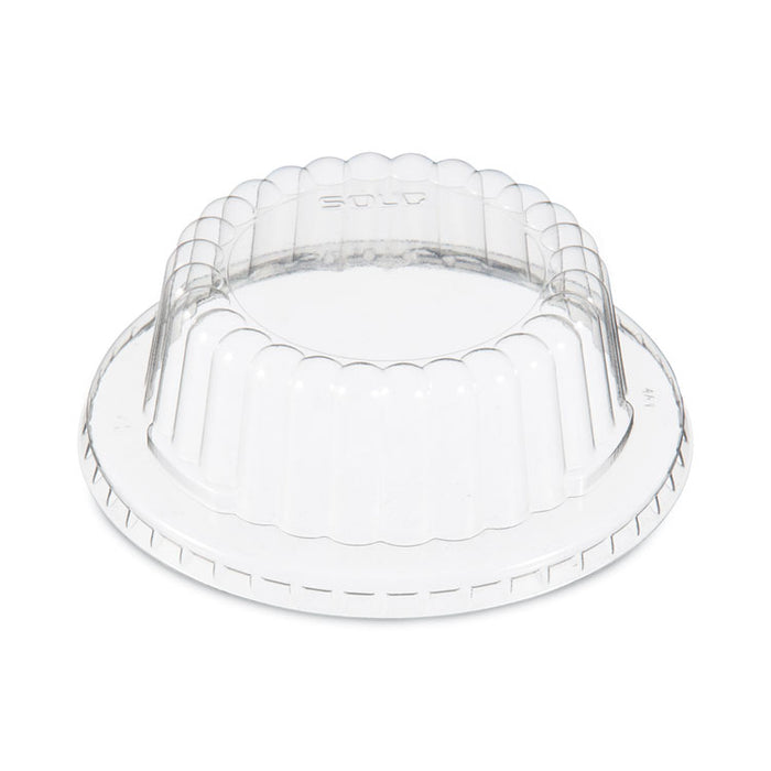 Flat-Top Dome PET Plastic Lids, For 12 oz Containers, 4.34" Diameter x 1.5" h, Clear, 1,000/Carton