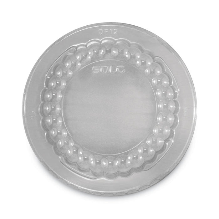 Flat-Top Dome PET Plastic Lids, For 12 oz Containers, 4.34" Diameter x 1.5" h, Clear, 1,000/Carton