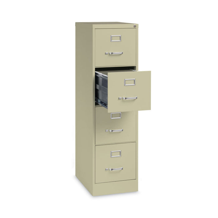 Four-Drawer Economy Vertical File, Letter-Size File Drawers, 15" x 22" x 52", Putty