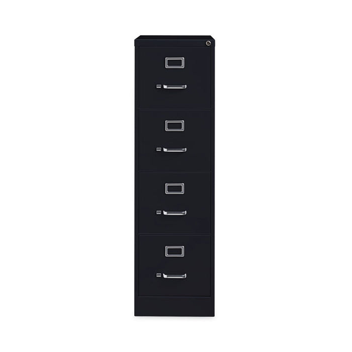 Four-Drawer Economy Vertical File, Letter-Size File Drawers, 15" x 22" x 52", Black