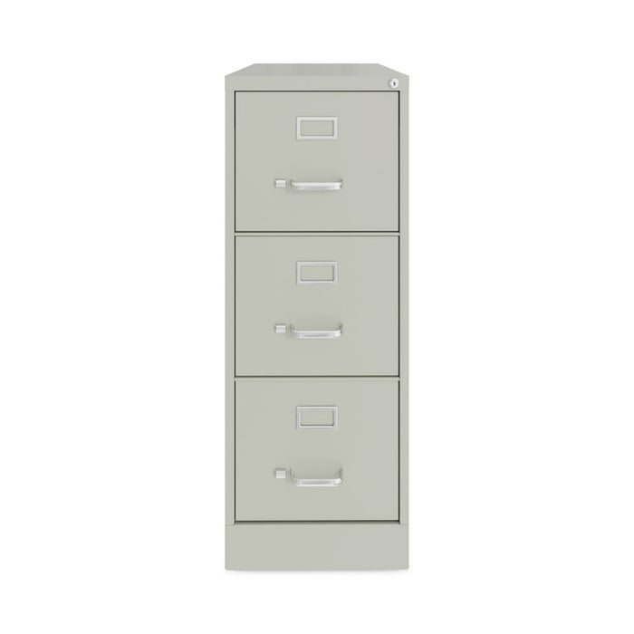 Three-Drawer Economy Vertical File, Letter-Size File Drawers, 15" x 22" x 40.19", Light Gray
