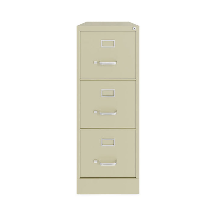Three-Drawer Economy Vertical File, Letter-Size File Drawers, 15" x 22" x 40.19", Putty