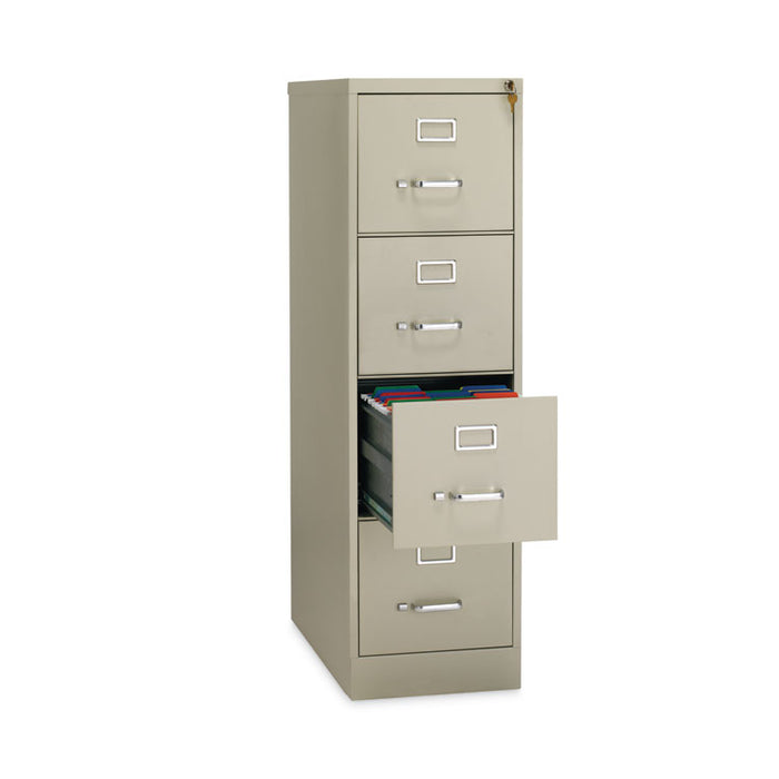 Four-Drawer Economy Vertical File, Letter-Size File Drawers, 15" x 26.5" x 52", Putty