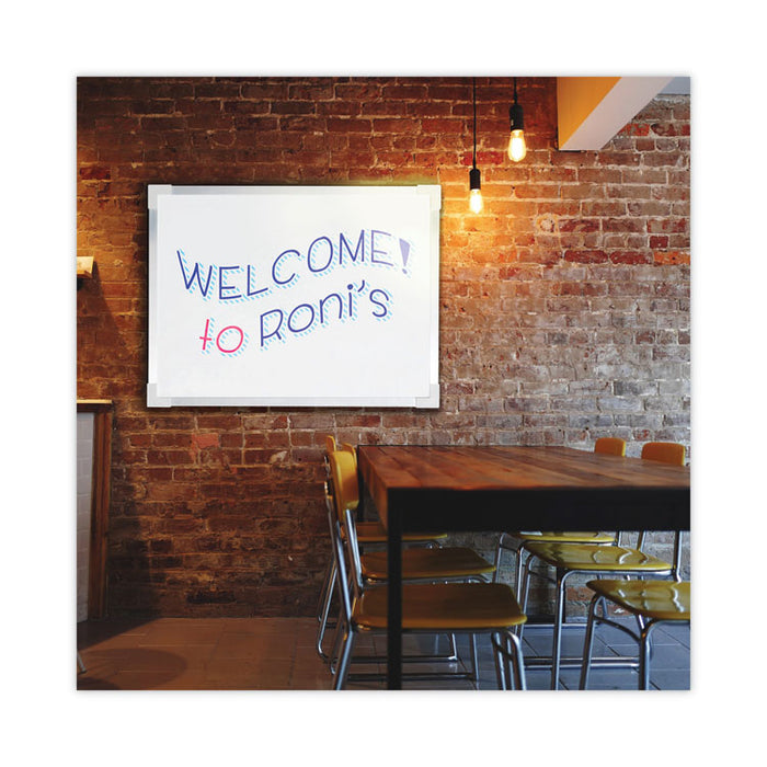 Framed Dry Erase Board, 48" x 36", White Surface, Satin Aluminum Frame