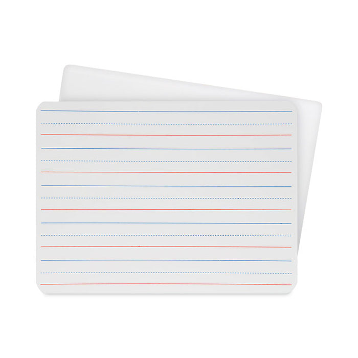 Two-Sided Red/Blue Ruled Dry Erase Board, 12" x 9", White Surface, 24/Pack
