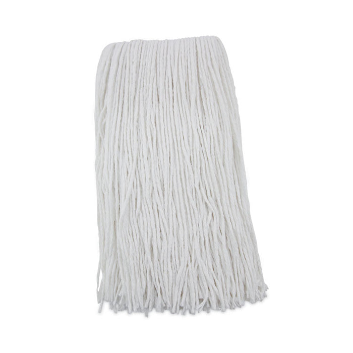 Premium Cut-End Wet Mop Heads, Rayon, 20 oz, White, 12/Carton
