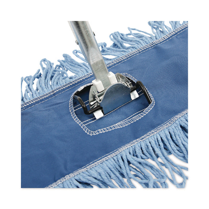Clip-On Dust Mop Frame, 48 x 5, Zinc Plated, Black