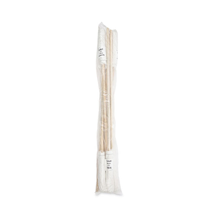 Handle/Deck Mops, #12 White Rayon Head, 48" Natural Wood Handle, 6/Pack